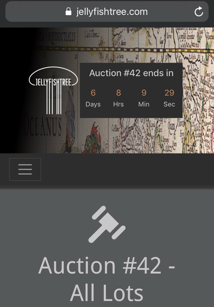 CollectableMaps's tweet photo. The newly revamped #Jellyfishtree online #auction site is up &amp; running. The current auction closes on Wednesday 4 July. Register to #bid on https://t.co/p8mSViiYgw https://t.co/1LHOPNOfIH