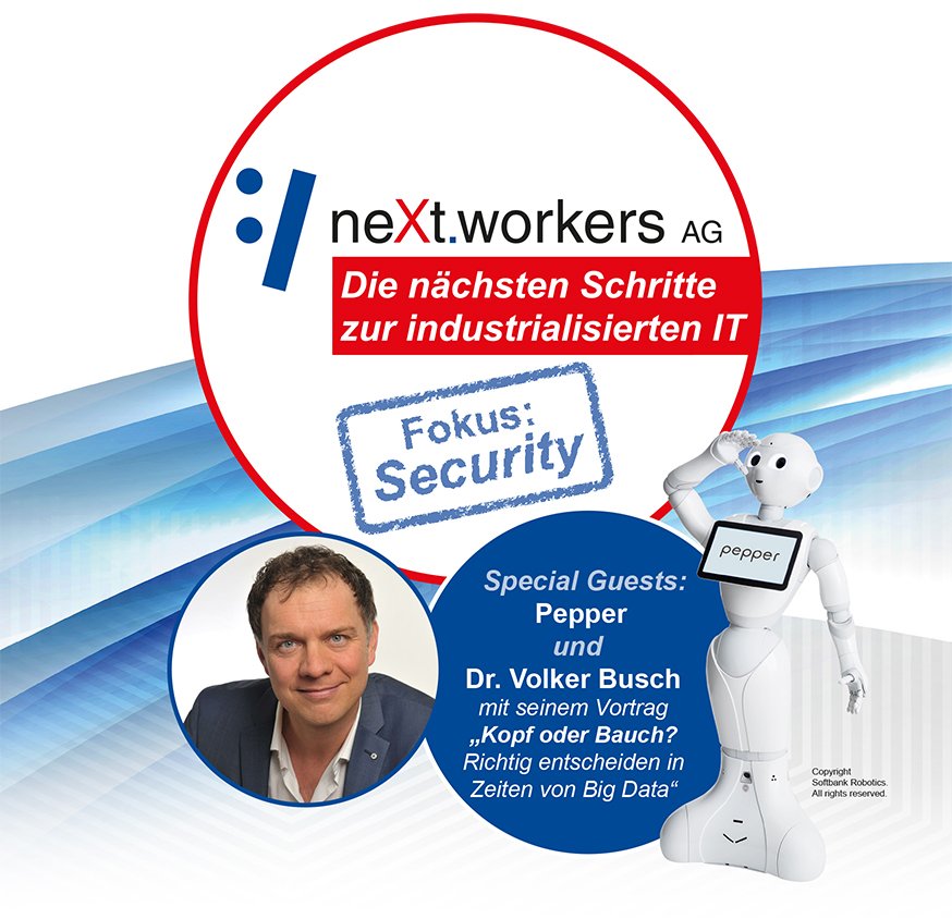 NetworkersAG's tweet photo. Jetzt zur @networkersag IT-Messe #nextworkers2018 am 10.10.18 in Hagen anmelden https://t.co/TPr9xd6HnC! Rund 20 Fachvorträge, @PepperTheRobot und eine "kulinarische Reise um die Welt" warten auf Sie! https://t.co/J2wqJ0d85e