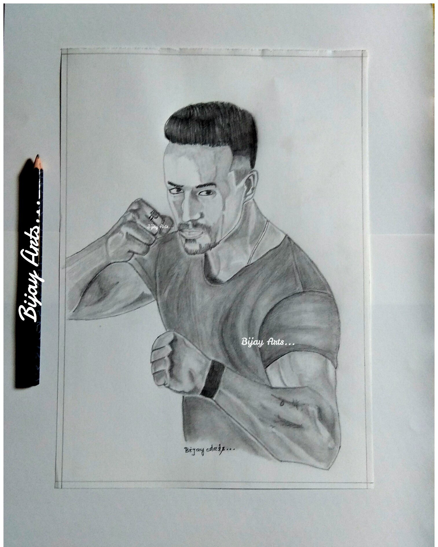 Realistic Drawing of Tiger Shroff | Baaghi 2 - YouTube