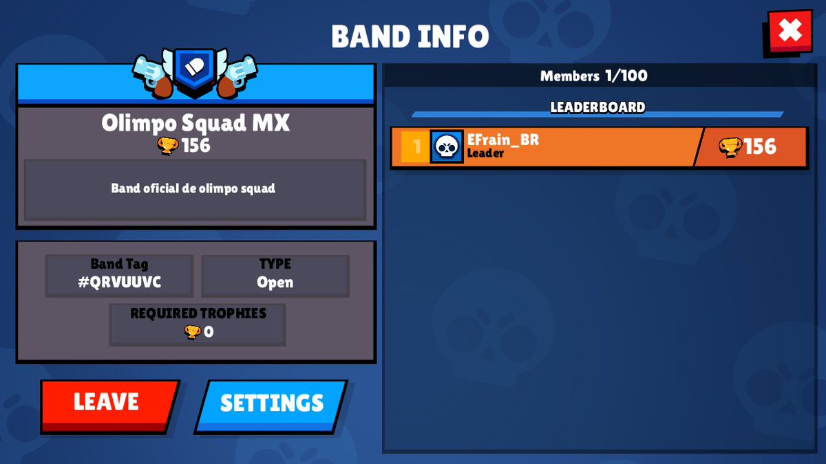 !Buenas Gente , ya tenemos Nuestra band en Brawl Stars!
No se ocupa ningún requisito, todos son bienvenidos ! ¿Quieres obtener mas información manda MD ah  @barzilai_CR?
!RT SE AGRADECE!