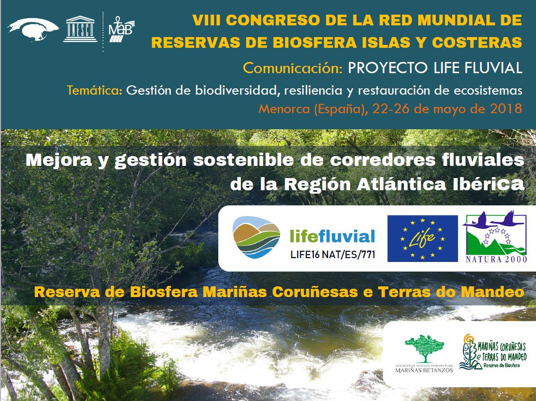 lifefluvial's tweet photo. #LifeFluvial estuvo en el VIII #Congreso de la red Mundial de Reservas de la #Biosfera Islas y Costeras en #Menorca el mes pasado, de la mano de @MARINASBETANZOS dentro del área temática de gestión de la biodiversidad, resiliencia y #restauración de #ecosistemas @LIFEprogramme https://t.co/3kZCEWRjJH