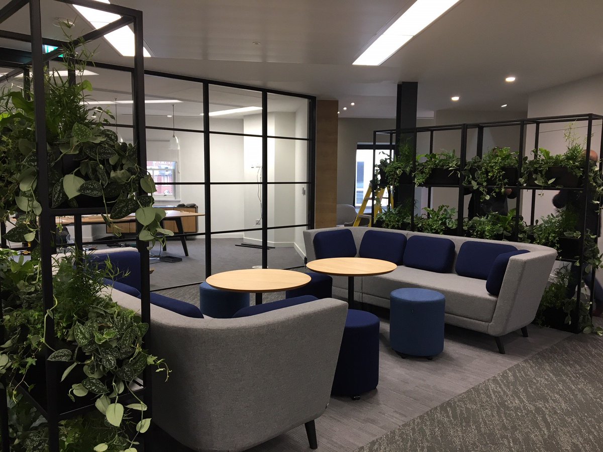 How cosy does this casual meeting area look? We'd be happy settling in for an afternoon here #officegoals