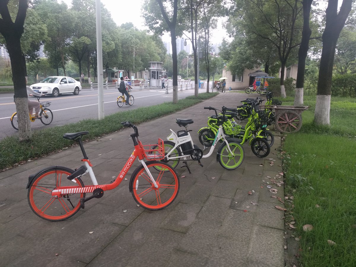 drchrischerry's tweet image. China's #electromobility revolution is well underway. In 5 minutes you can see an #ebike, e-trike rickshaw, e-trike freight vehicle, #microEV, e-#bikeshare, e-#carshare, e-car, e-delivery truck. All vehicle classes and uses already well represented, starting with humble #ebike.