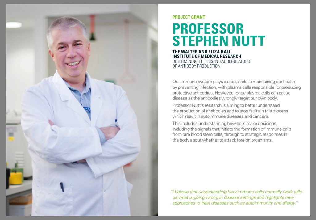 Congratulations to Steve Nutt for #researchexcellenceaward for best investigator-lead project in 2017! Well deserved! @nhmrc @WEHI_research @WEHI_Director