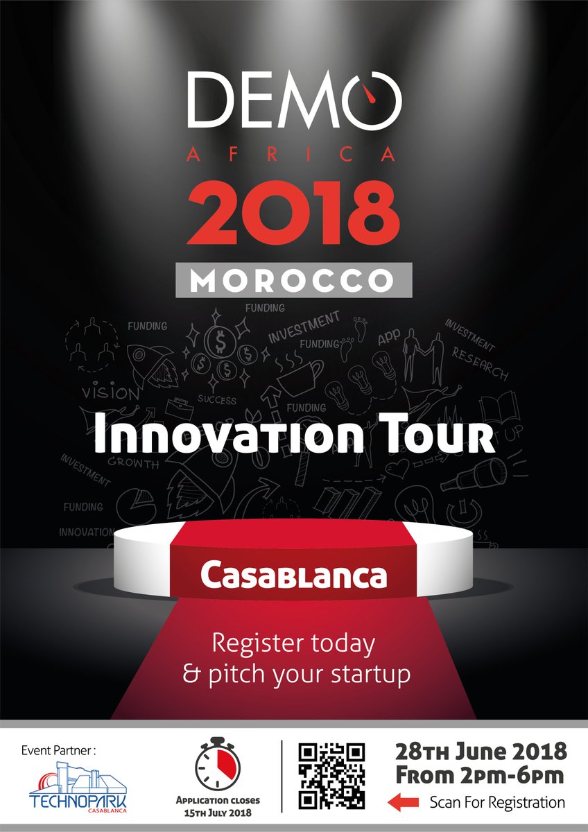 DEMOAfrica's tweet photo. The Innovation tour North Africa Edition is kicking this afternoon in Casablanca at Technopark!
We are very excited to witness all the great innovations from North Africa!!
@mbuguanjihia @DisruptAfrica @Flat6LabsCairo @Flat6LabsTunis @Technopark_ma @lionsafrica @Innovate_Africa https://t.co/FBi0lgBKG6