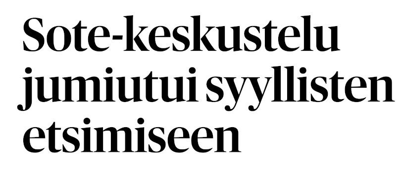 Turha etsiä yksittäisiä syyllisiä. Syyllinen on Suomen poliittinen järjestelmä ja etenkin kulttuuri, jossa päätöksiä tehdään poliittisten ei-järkivalintojen pohjalta sivuuttamalla asiantuntijat. #sote