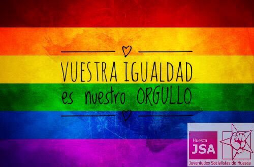 JSHuesca's tweet photo. Ayer, hoy, mañana. Siempre. 🏳️‍🌈#VuestraIgualdadEsNuestroOrgullo
#LoveIsLove #Pride #Orgullo2018 #LGTBI https://t.co/DvZLrFDziv