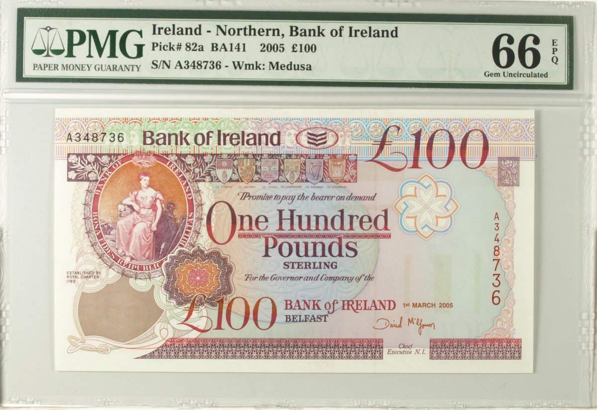 Bank Money Currency Wraps Bank of Ireland 10 Euro Notes 1000 Euros x 100 V7C 