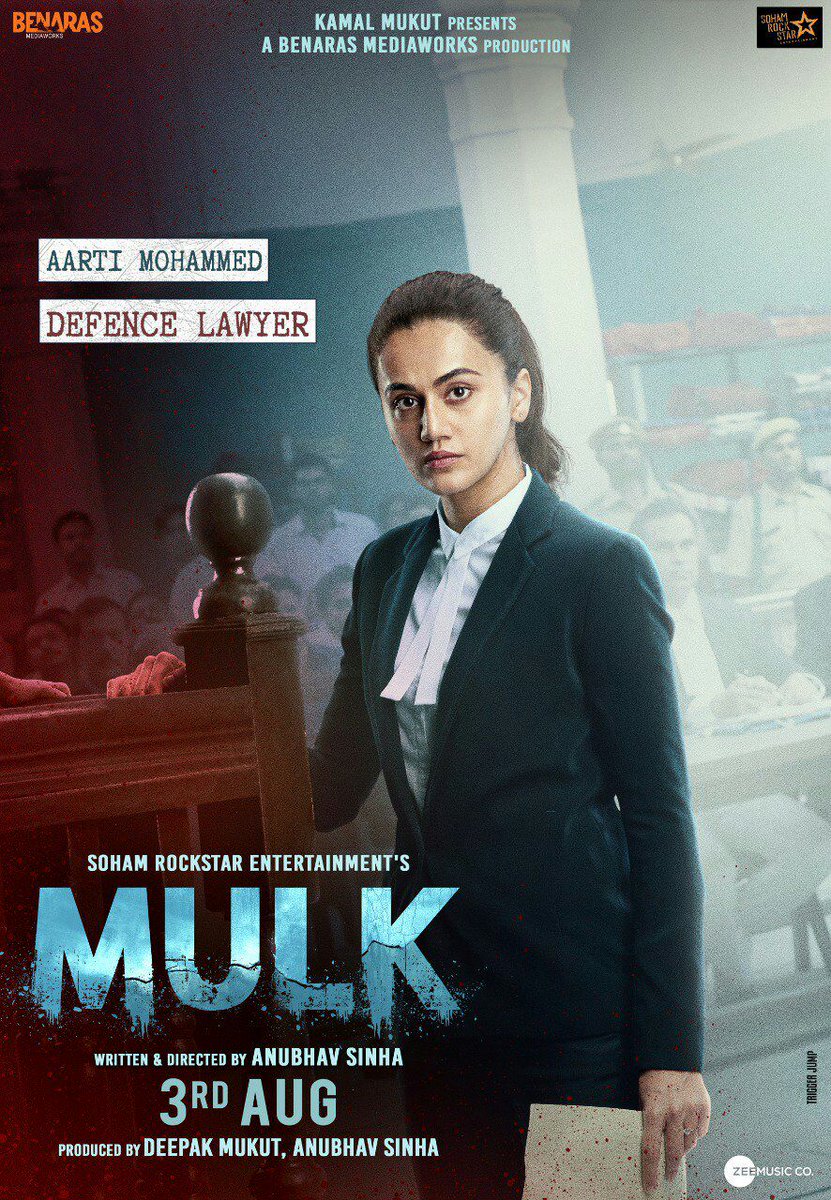 glamsham's tweet photo. The poster of #Mulk gives out a spine-chilling gist! Looks like a promising one! 
Starring @taapsee @chintskap 
Releasing on 3rd August 
#Glamsham #MulkPoster #Taapseepannu #Rishikapoor https://t.co/Pdtm4j569u
