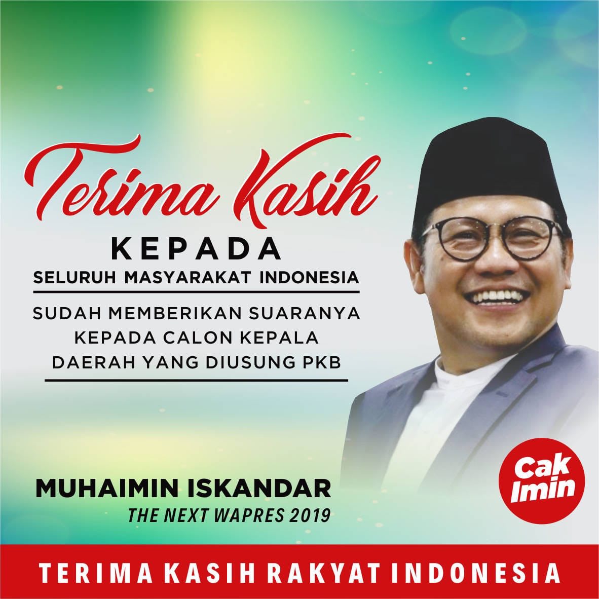 DPP_PKB's tweet photo. Selamat malam sahabat PKB seluruh nusantara.

@cakimiNOW: Terima kasih kepada seluruh masyarakat Indonesia yang sudah memberikan suaranya kepada calon kepala daerah yang diusung PKB. Terima kasih rakyat Indonesia.

#CakIminUntukIndonesia https://t.co/ClO5EFUj14