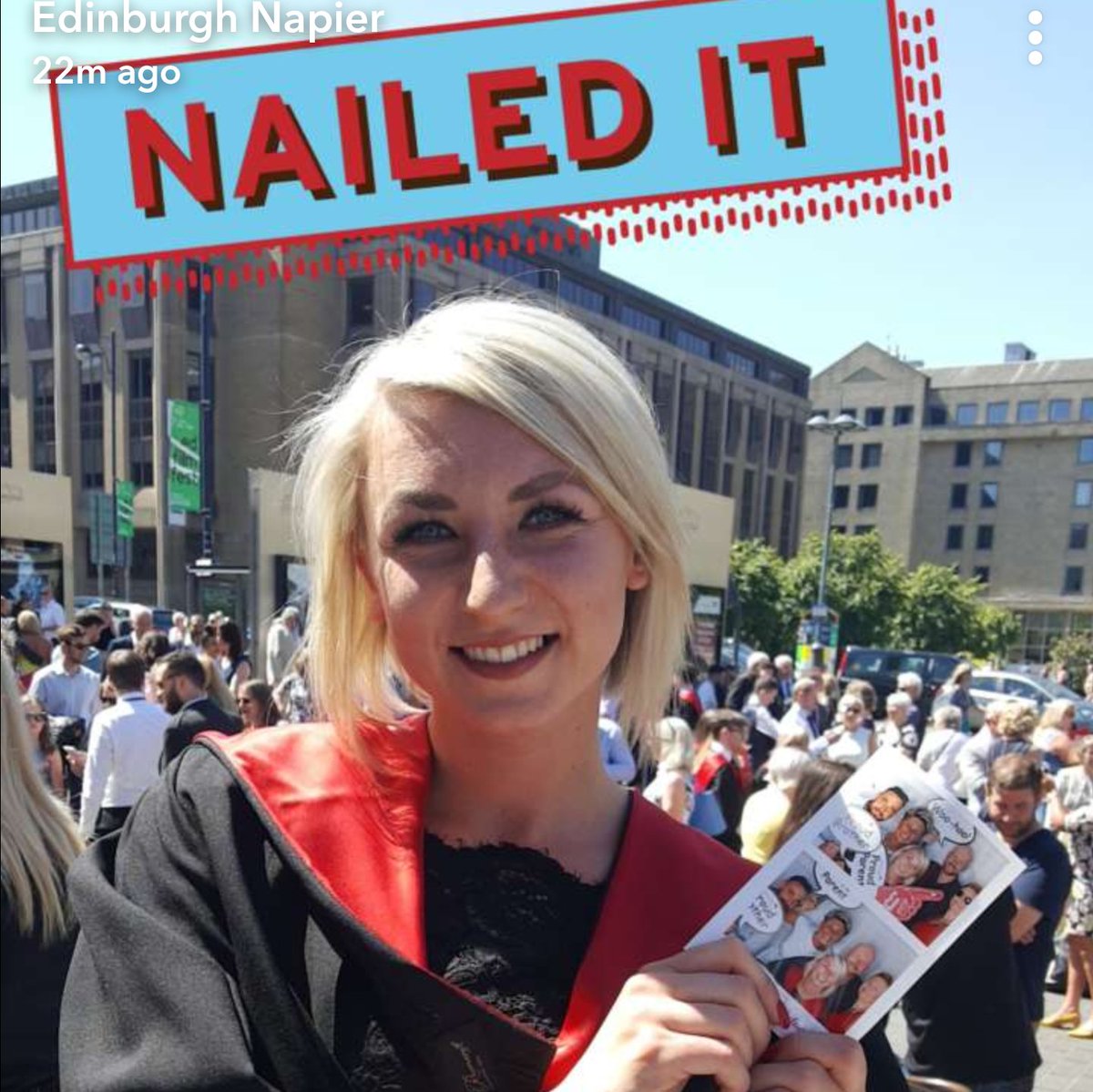 EdinburghNapier's tweet image. On Snapchat? Check out our special #EdNapierGrads filters. #nailedit #filterlife #notonlyheroeswearcapes