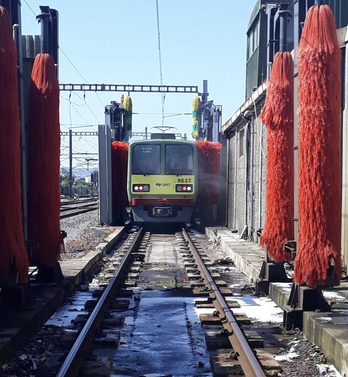 IrishRail's tweet photo. To conserve water, we are reducing the washing of trains at @IrishWater supplied depots until further notice from every two days to every four days, and only if required #heatwaveireland #conservewater #BeWaterSmart https://t.co/Vbyu7HphrO