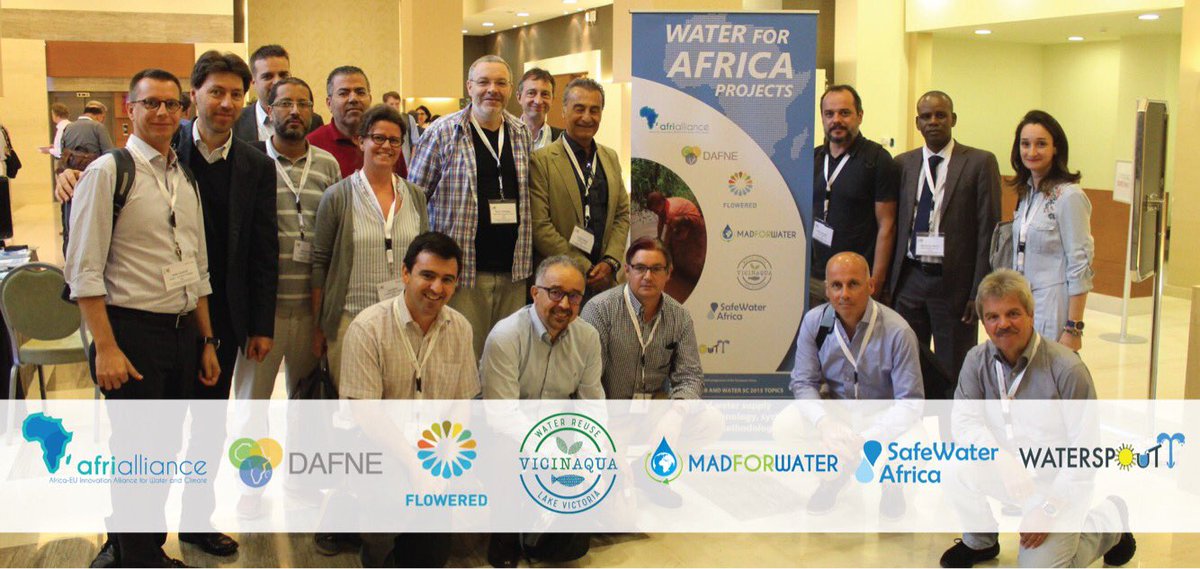 Representatives of @waterspoutt_eu ( @EU_H2020 Grant 688928) @AfriAlliance1 @DAFNE_project @floweredproject @Vicinaqua 
at the #Water4Africa session of #EBCVIII_ISEB