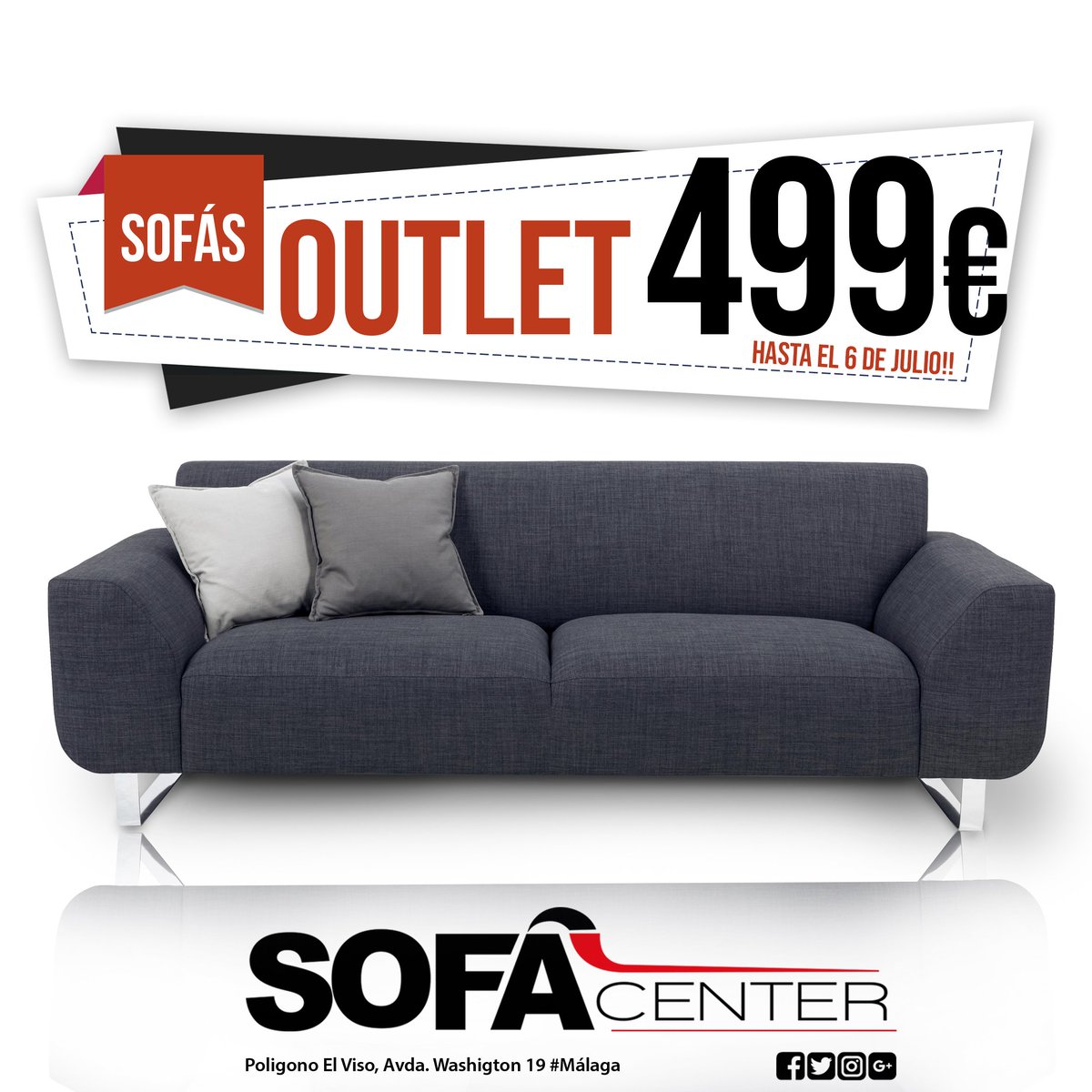 ‼️ No desaproveches esta #OFERTA POR TIEMPO LIMITADO⬇️⬇️

En nuestra planta #OUTLET lo tienes 🔆 TODO A 499€ 🔆

✔️ #Chaislongue 
✔️ #Sofá 3+2 plazas

Estamos en ➡ Polígono el Viso, Avda. Washington, 19 #Málaga
(Oferta con portes no incluidos)
#felizjueves #rebajas