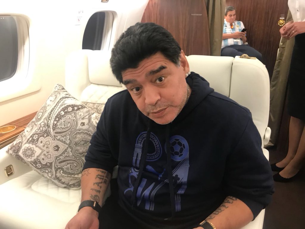 Diego Maradona will no longer be a paid FIFA ambassador after his 'embarrassing and provocotive behaviour' during #NGAARG last night. The former Argentina great was being paid £10,000 by the governing body for 'bringing the spotlight' to any #WorldCup match he was at.