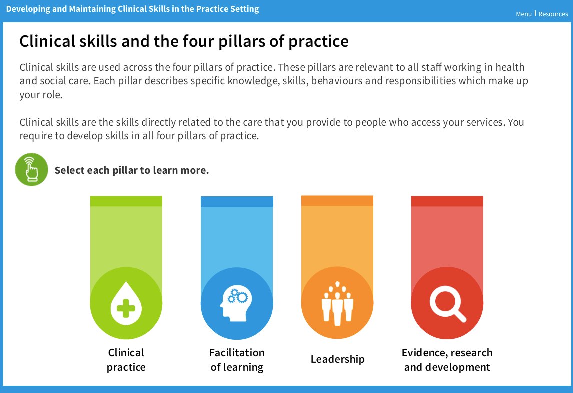 Have you checked out our new clinical skills module yet? It can help you  develop and maintain the range of skills, across the four pillars of  practice, that you use everyday https://t.co/CADZGGCXWx
