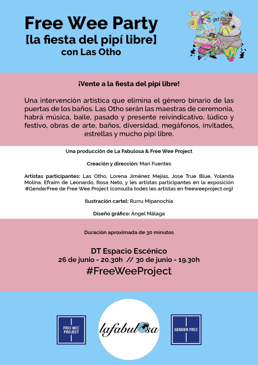 FreeWeeProject's tweet photo. Feliz día del #Orgullo2018 
#FreeWeeProject estará hoy en la manifestación del #OrgulloCritico 
Os recordamos que, además, el sábado 30 a las 19.30h en @DTespacio estaremos con la #FreeWeeParty de @LaFabulosa_cia y @LasOthos con entrada gratuita. Por unos baños #genderfree https://t.co/okTuQr3zJs