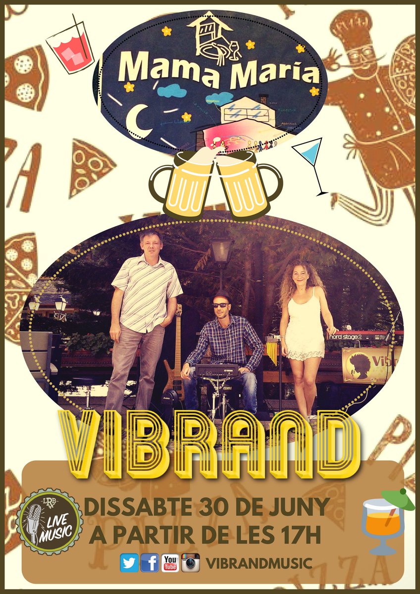 VibrandMusic's tweet photo. Ya podéis disfrutar de música en directo en la terraza del #MamaMaria (Av. Meritxell, 25) las tardes de los viernes y sábados durante los meses de verano!! 🍹🍻🥂🎹🎸🥁😊#LiveMusicAndorra #LiveMusic #Music #Vibrand #VibrandMusic #Andorra #AndorraLovers #enjoyAndorra #GoodVibes https://t.co/VYTsUvAUds