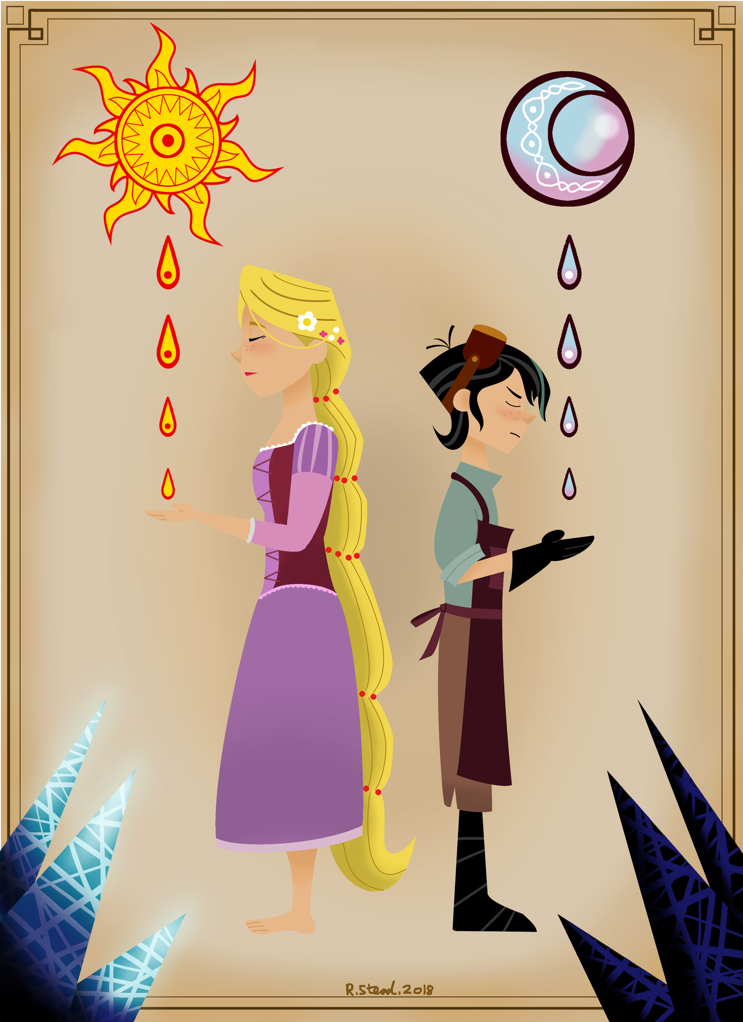 “Tangled series fan art :) They have giraffe necks, but whatever... 