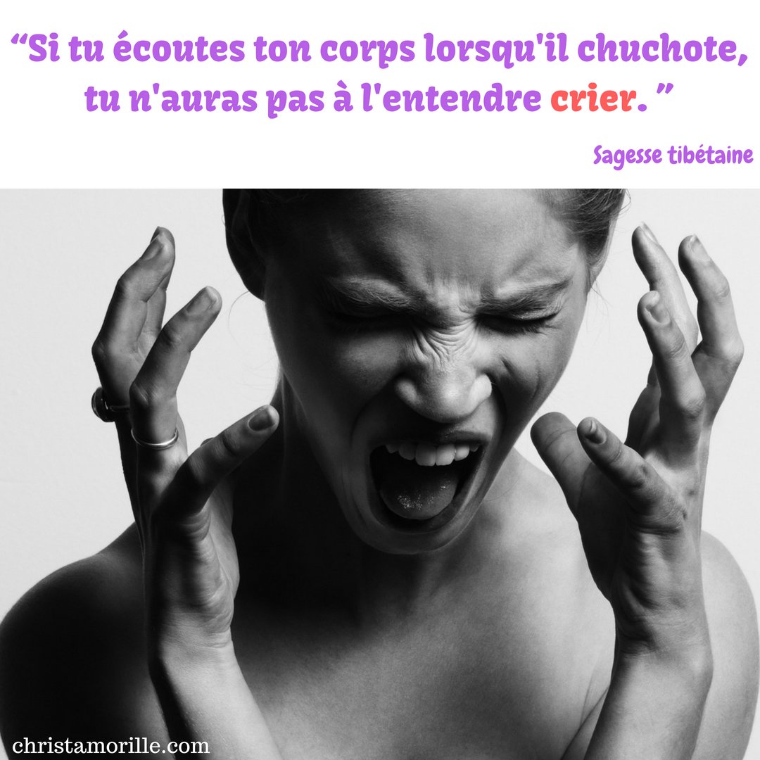 Ecoutez votre corps. Prévenez, écoutez les chuchotements (tensions, maux,..) avant que votre corps ne crie: christamorille.com/si-tu-ecoutes-… 
#sophrologie #sophrologueparis #citation  #sérénité #zen #stress #sommeil #insomnie #burnout #écoutersoncorps #épuisementprofessionnel #hyperstress