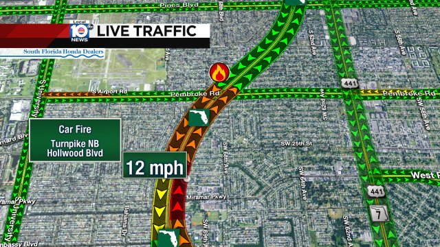 Car fire has two lanes blocked on Turnpike NB near Pembroke Rd #traffic https://t.co/yQMWnIk1wH