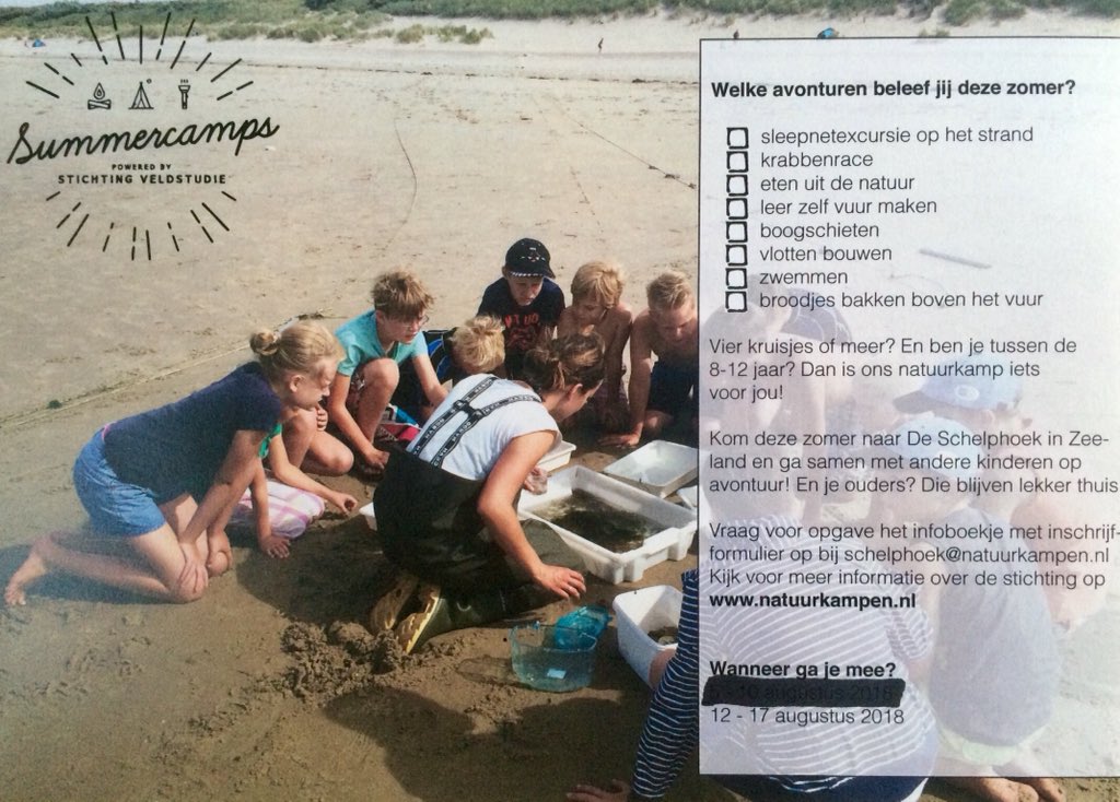 ClaraWilken's tweet photo. Wat leeft er in de zee? Kan je een rauwe brandnetel eten? Tijdens de natuurkampen van stichting veldstudie leer je veel over de natuur. Bouw ook je eigen vlot en leer vuur maken! Ga mee op avontuur! Er zijn nog plekjes vrij van 12-17 aug! https://t.co/drOjtxnu89 https://t.co/k98pzeyJb1