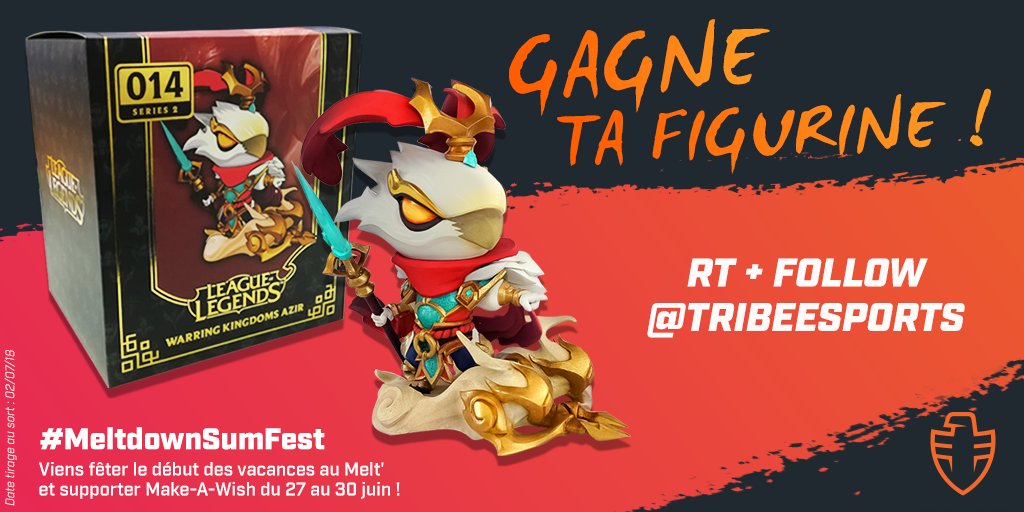 A l'occasion du #MeltdownSumFest, l'événement caritatif pour #MakeAWish qui se déroule dans tous les bars #Meltdown, on te fait gagner cette magnifique figurine collector Azir du royaume en guerre !! 😍🕊️

Pour participer : RT + Follow
Et tag tes potes pour les prévenir !!