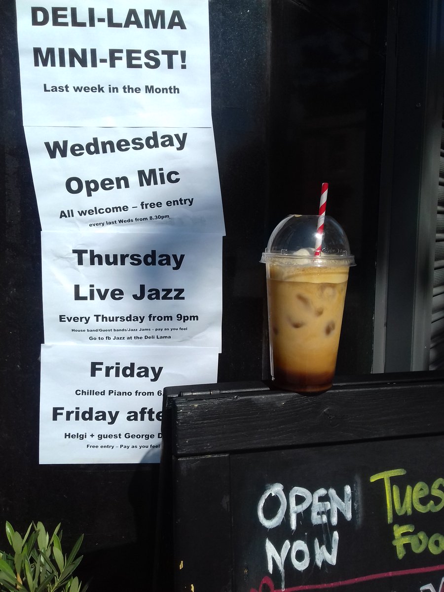 DeliLamaCafeBar's tweet photo. Nothing like an iced coffee pick-me-up #salfordroasters delicious El Salvador single origin coffee #bexleysquareinthesunshine #livemusicallweek #freeparking #veganicedcoffee #vegancake #veganfood #it's all about the coffee! https://t.co/jpaMKxYNky