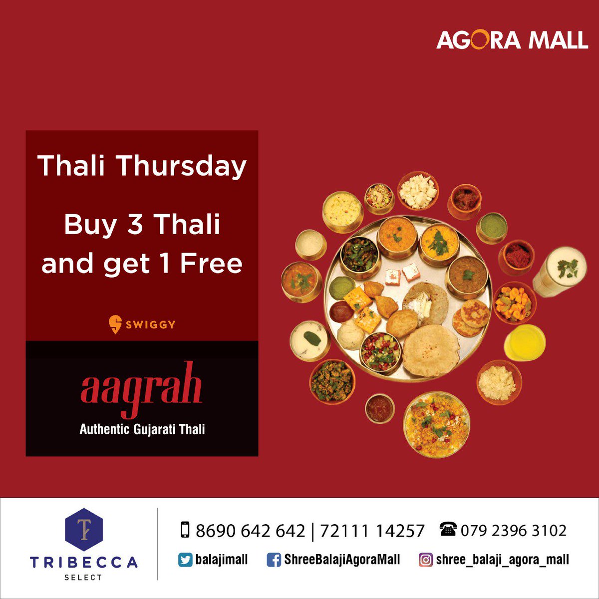 Aagrah_'s tweet photo. At @Aagrah_ Gujarati Thali restaurant take a break and have our Authentic taste of gujju food in our thali. Plan to come.
Call -8690642642
For more offers visit :https://t.co/mlZ9H4ehTK 

#Agoramall #Aplacetoexplore #Bestplace #Ahmedabad https://t.co/vMUyhZiQ87
