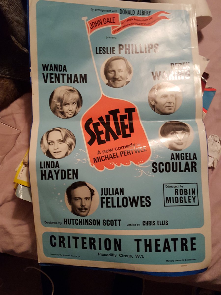 Having a clear out of #HambledonHQ @HambledonProds .... Came across this beauty! #WandaVentham @LesliePhillips_ #JulianFellowes #LindaHayden #DerekWaring #AngelaScoular @CriTheatre