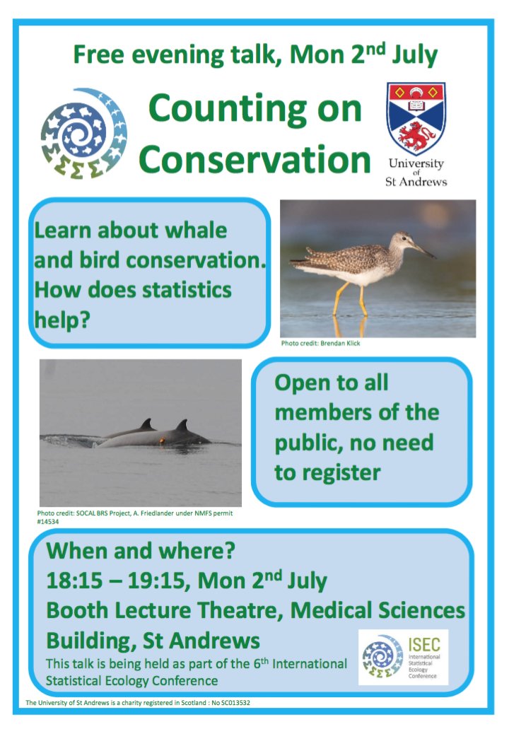 St Andrews Engaged (@standengaged) on Twitter photo Are you curious to hear which role statistics play in the conservation of animals? Come to this evening talk on Monday the 2nd of July <a href="/univofstandrews/">University of St Andrews</a> and find out! Free to everyone, no booking required. More information: ow.ly/XynY30kHOo1 <a href="/statsStAndrews/">stats-at-StAndrews</a> Are you curious to hear which role statistics play in the conservation of animals? Come to this evening talk on Monday the 2nd of July <a href="/univofstandrews/">University of St Andrews</a> and find out! Free to everyone, no booking required. More information: ow.ly/XynY30kHOo1 <a href="/statsStAndrews/">stats-at-StAndrews</a>
