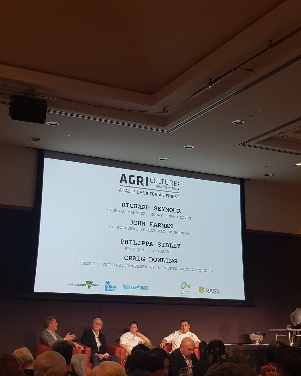 HeartofVIC's tweet photo. We're lucky enough to hear some insights on the agricultural industry from our panel of chefs and local producers #heartofvic @VicFarmers @RAS_Vic https://t.co/Vxc0u59Yoj
