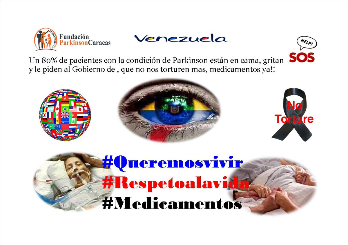 fundaparkca's tweet photo. @fundaparkca @parkinsonccs @parkinson_vzla Declaramos en emergencia crítica el estado de salud de la comunidad Parkinson en Venezuela. pedimos auxilio a la @OEA_oficial @Almagro_OEA2015 @CIDH para evitar más fallecimientos de Parkinsonianos por falta de medicamentos. https://t.co/w6vEnLIKMw