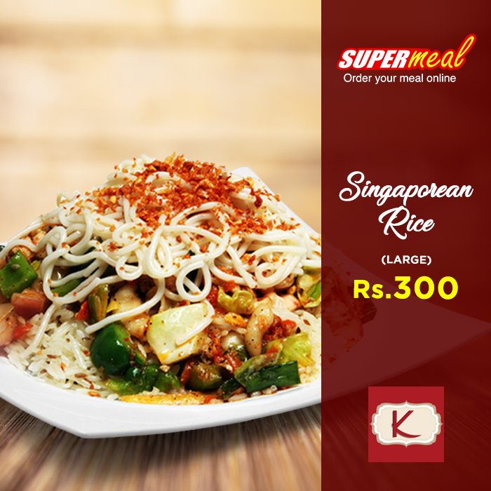 Order Singaporean Rice. just for Rs. 300 from #kashiffoods
Order Now: goo.gl/LYBE3m or Call 021 111 775 775

For instant help contact our support team via Live Chat:goo.gl/9qzYCj

#SupermealPK #Karachi #Deals #Discounts