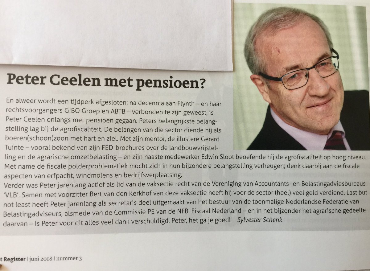 VLBagro's tweet photo. Lovende woorden voor #PeterCeelen
in #hetRegister van @HetRB https://t.co/9Yj5vXoEtX
