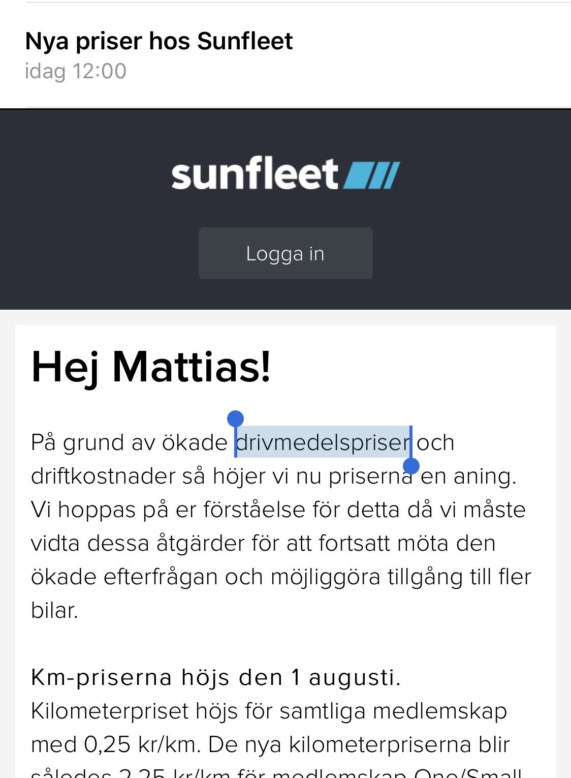 Sunfleet stockholm priser