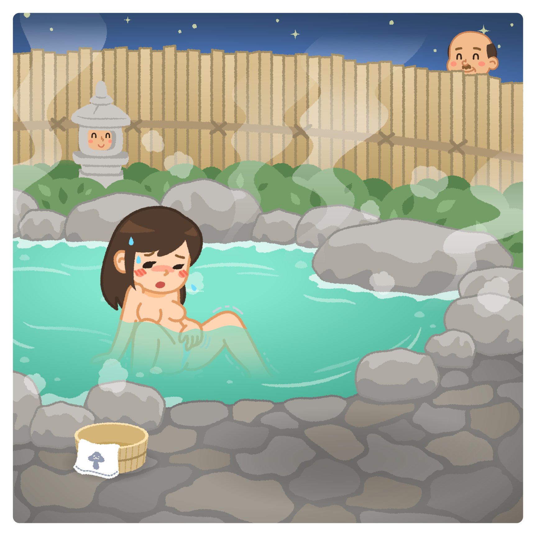 エッチな無料イラスト素材「エロストック」 on X: 【素材の使用例】  露天風呂パーツを使えば、温泉の様々なハプニングを演出することができます。重ねパーツを使うことで、キャラクターをお風呂に入れることも出来ます。  【背景】露天風呂 t.coM7vQ81XiC5 https ...