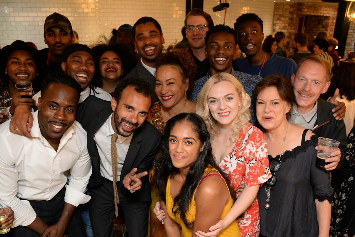 This lot are just too much. The gorgeous #Shebeen company with director Matthew Xia (@Excalibah) at last week’s Press Night. #VaVaVoom #TBT 📸 Sharron Wallace