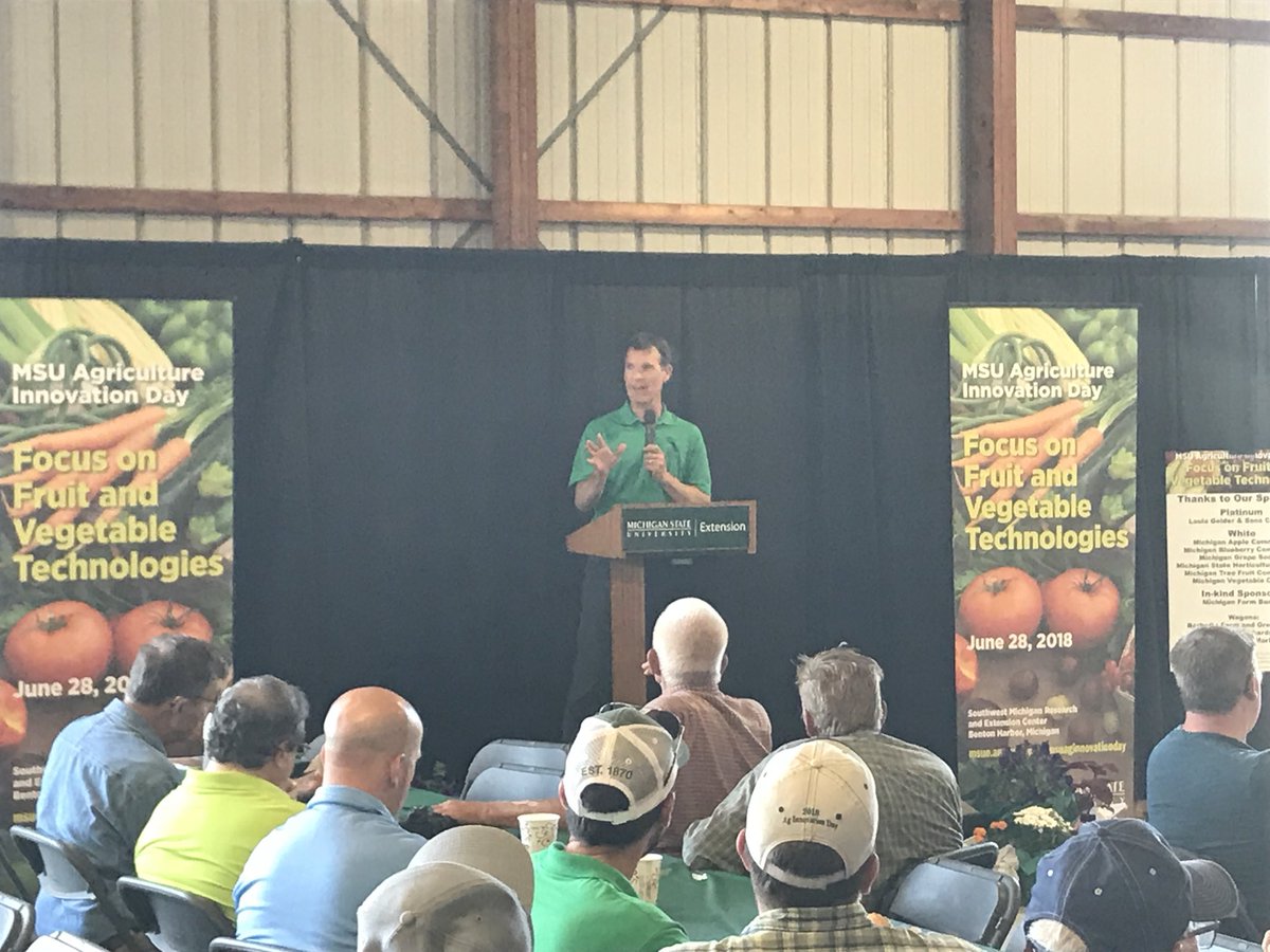 MSUExtension's tweet photo. Gordon Wenk, director of #MDARD, discusses the challenges and opportunities for Michigan farmers at #AgInnovationDay. https://t.co/fvUIRdQKag