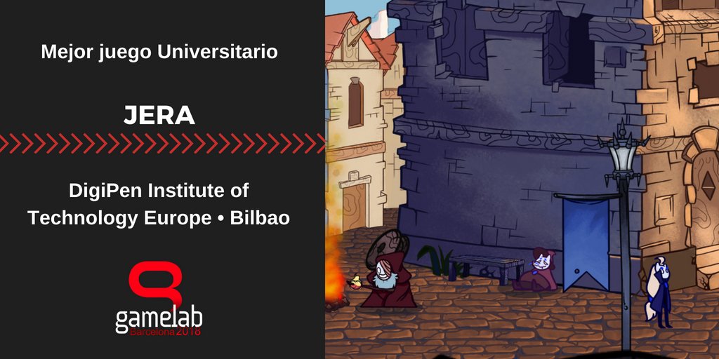 gamelab's tweet photo. Ganador a mejor Juego Universitario: Jera de Universidad @DigiPenBilbao  🏆 Premios #Gamelab2018 https://t.co/I4TYwBVPwe
