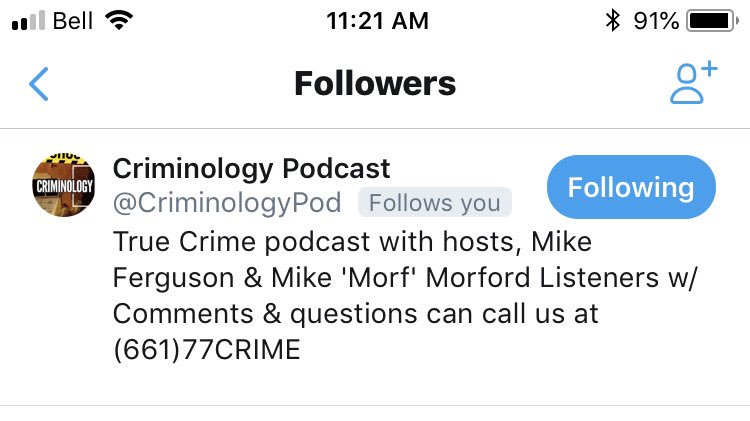 antibeks11's tweet photo. when one of ur fave true crime podcasts follows you back 🙀🙀🙀 https://t.co/3lUXf1Wn5s