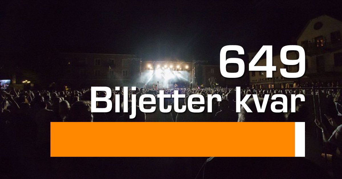 Torebodafstival's tweet photo. 649 biljetter kvar. Succé! https://t.co/W3ZZtRJIF9