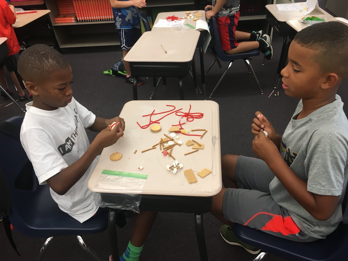 AllyJ_Logan's tweet photo. Today we explored building simple machines out of food! So much fun! #MillardSTEM2018 #proud2bmps https://t.co/FKRUOWqHnS