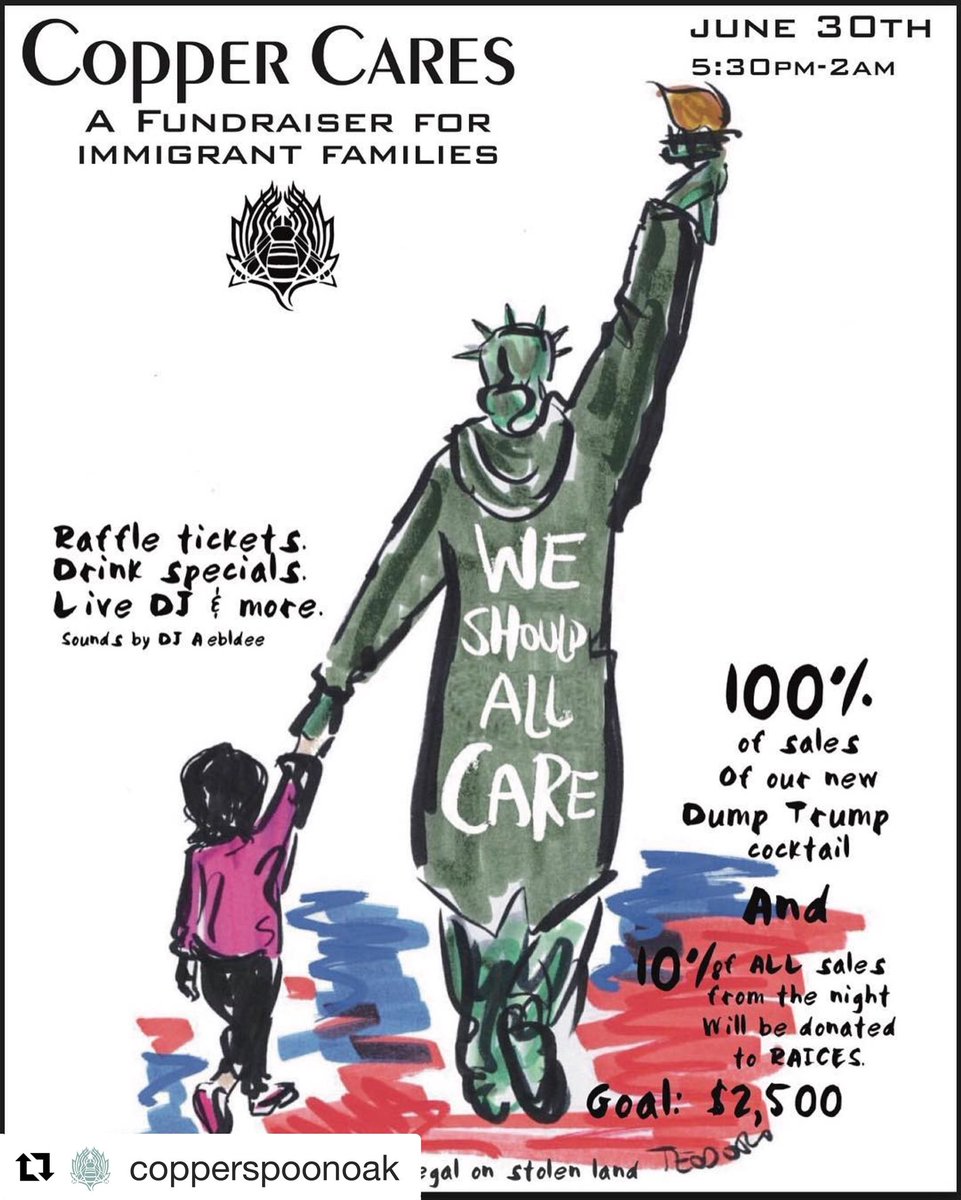 copperspoonoak's tweet photo. The restaurant industry employs thousands of incredible hard-working immigrants who are the backbone of this nation.
We will not stand by as families are torn apart!
#CopperCares #WeAreALLImmigrants #ImmigrantRights #HumanRights #AbolishICE #DumpTrump #FreeTheChildren https://t.co/A2hbE840jD