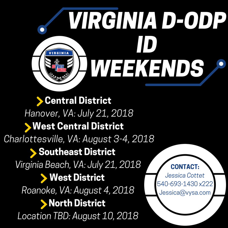 vayouthsoccer's tweet photo. ❗️Reminder: ODP &amp; D-ODP Registration is open!

See the ODP Tryout and D-ODP ID Weekend dates and locations below. https://t.co/d7DGVshHko