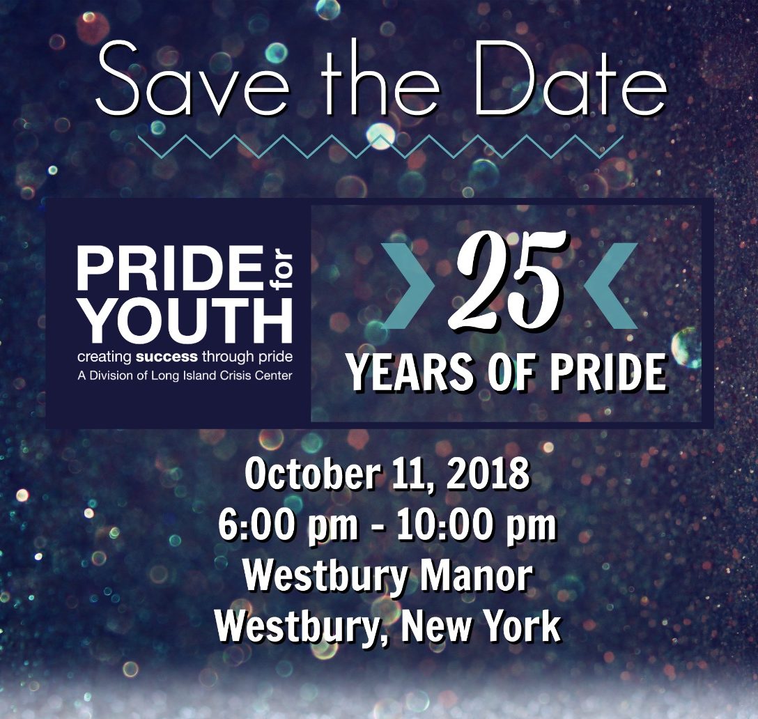 Long Island Crisis Center presents Pride for Youth - 25th Years of Pride. 🏳️‍🌈 Visit conta.cc/2K4BXff to learn more about this can't-miss event which takes place in October! Then, please LIKE &amp; RT to help spread the word!