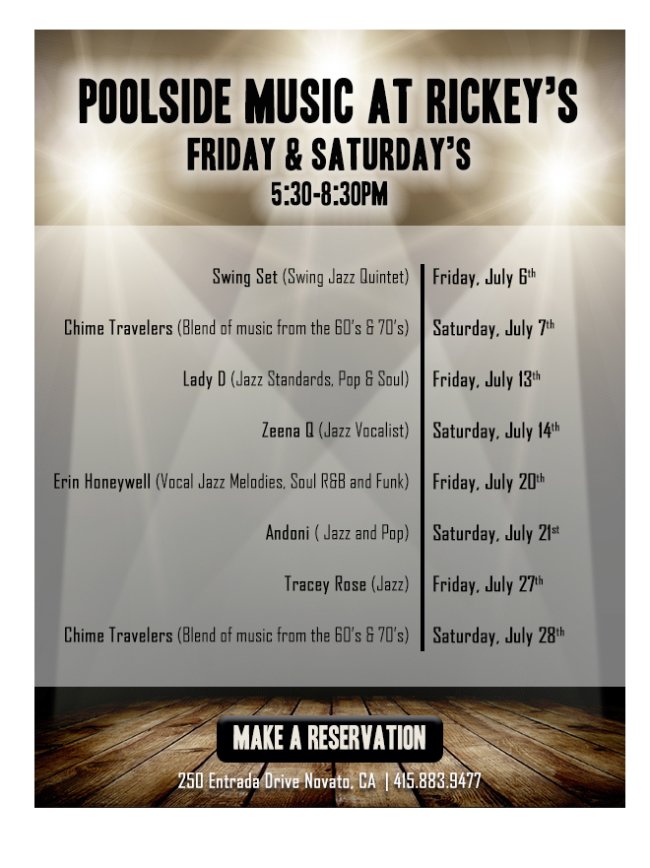 Live Music at Rickey's! bit.ly/2MsS5b5