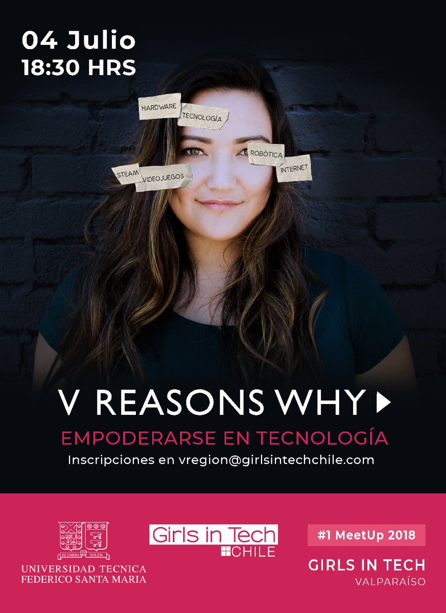 ingeniosatienda's tweet photo. ¡MEETUP en #VALPARAÍSO! 
El 4 de julio a las 18.30 hrs en la @usantamaria hay un nuevo encuentro: “V Reasons Why” liderado por @BarbaritaLaraM, nueva Directora regional y destacada por el @MIT 2018! REGÍSTRATE AQUÍ https://t.co/9ON4wsPMvJ https://t.co/jOonfkbhjZ