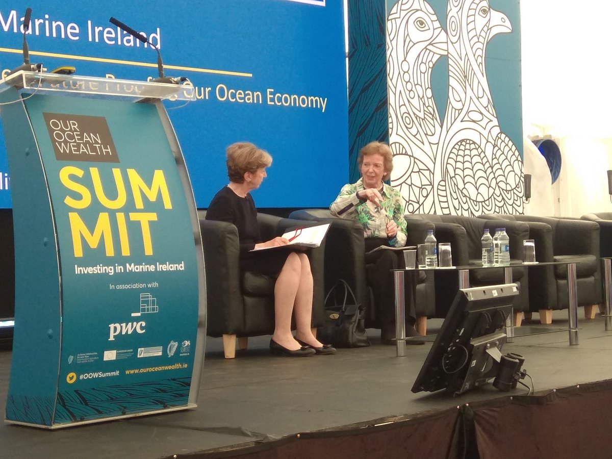 "Climate change is a man made problem that needs a feminist solution" - Mary Robinson speaking about climate change and her upcoming podcast with comedian <a href="/maevehiggins/">Maeve</a> #OOWSummit