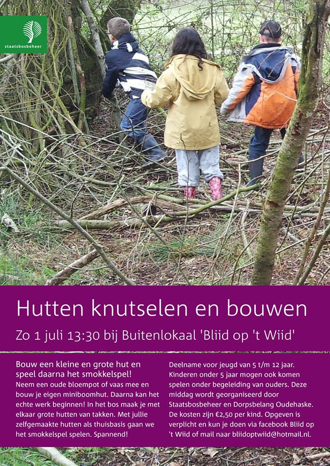 Wil je zondagmiddag erop uit met de kinderen? Spelen, hutten bouwen en smokkelspel bij Bliid op 't Wiid! bit.ly/2tBTq8C